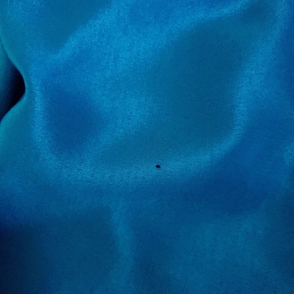 Vintage 80's Blouson Midi Dress 7/8 Turquoise - Picture 12 of 12